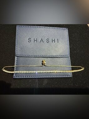 NWT SHASHI Gold-Tone Sparkle Bracelet with Crystal Row